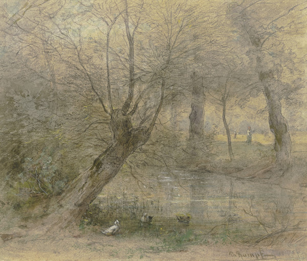 Partie von der Nied in der Nähe des Brentanoschen Parkes in Rödelheim von Enten