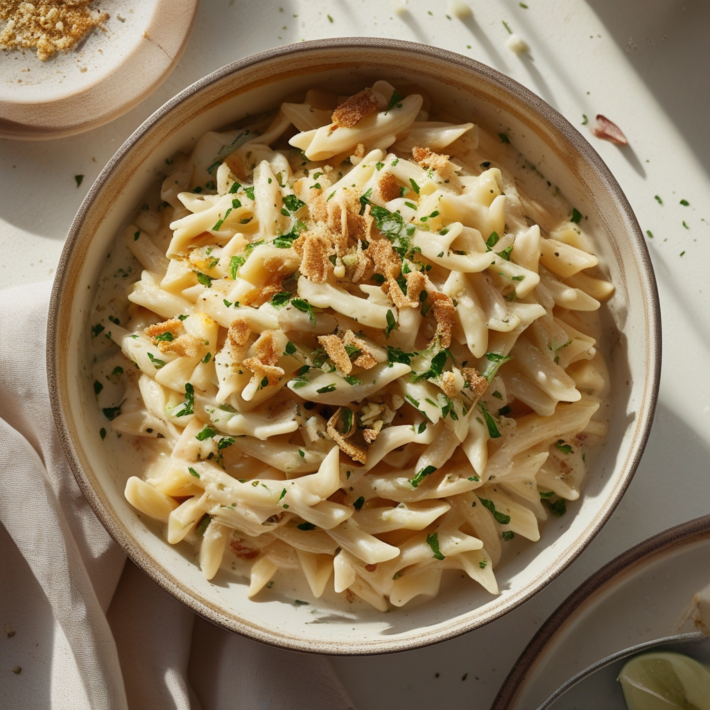 One Pot Creamy Garlic Pasta – Easy, Quick & Delicious Weeknight Dinner finished