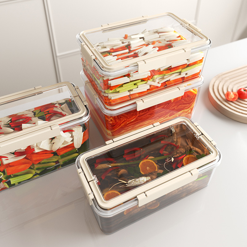 Airtight plastic freshness box, rectangular