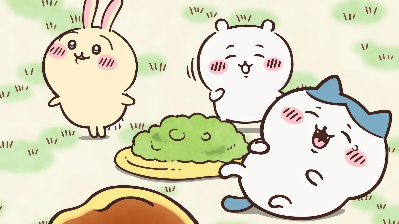 Chiikawa And Friends Picnic - Anime Illustration 4K Wallpaper (3840x2160)