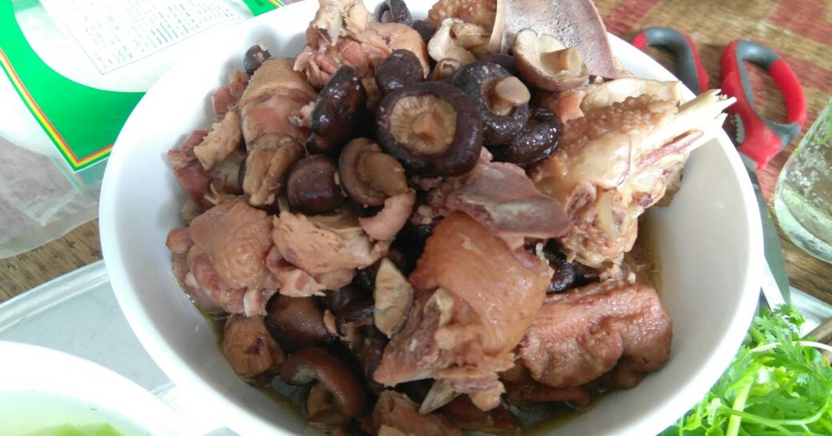 Gà sốt nấm cam