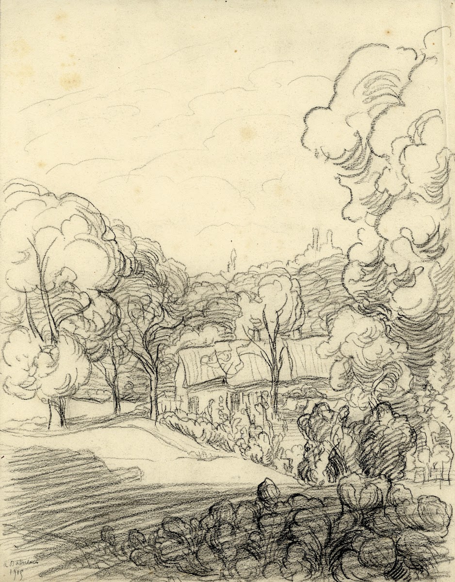 Landschappen in houtskool 1915