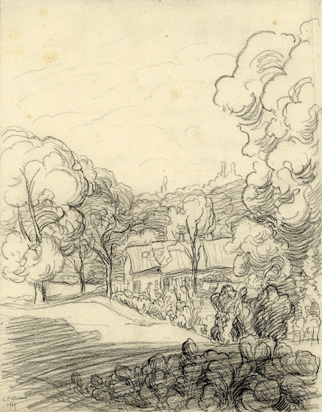 Landschappen in houtskool 1915