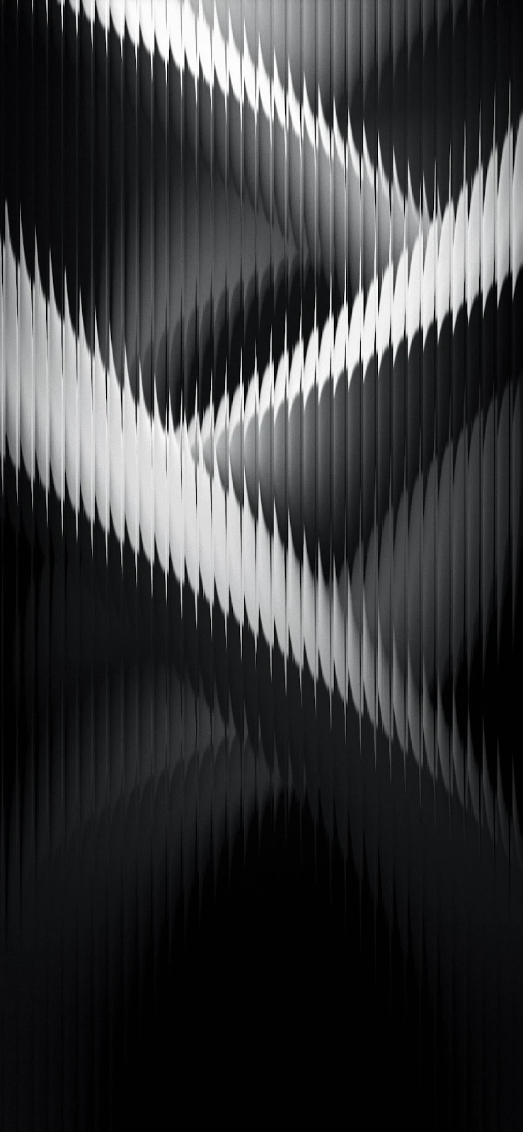 Monochromatic Abstract Wavy Lines - Abstract Digital Art 2K iPhone Wallpaper (1572x3405)