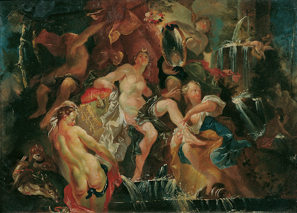 Das Bad der Diana Rückseite Die Erziehung des Bacchusknaben 1759