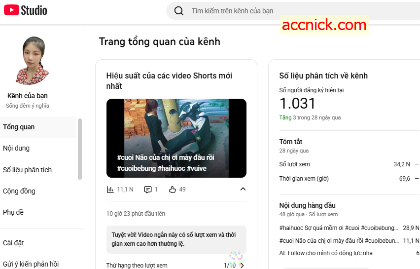 Bán kênh YouTube hơn 1.000 sub sạch, giá rẻ và uy tín! Kênh...
