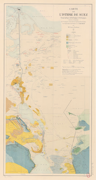 Carte de listhme de Suez topographique archéologique et géologique 1913
