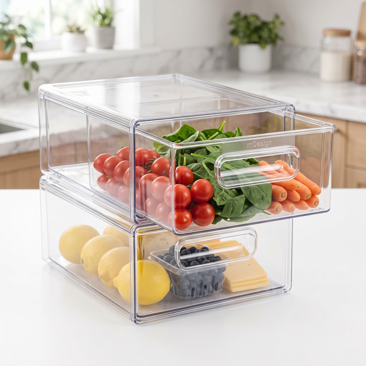 Best Fridge Organizer Bins for Fresh Food (2026) - PRODUCT 2 — mDesign Stackable Fridge Drawers