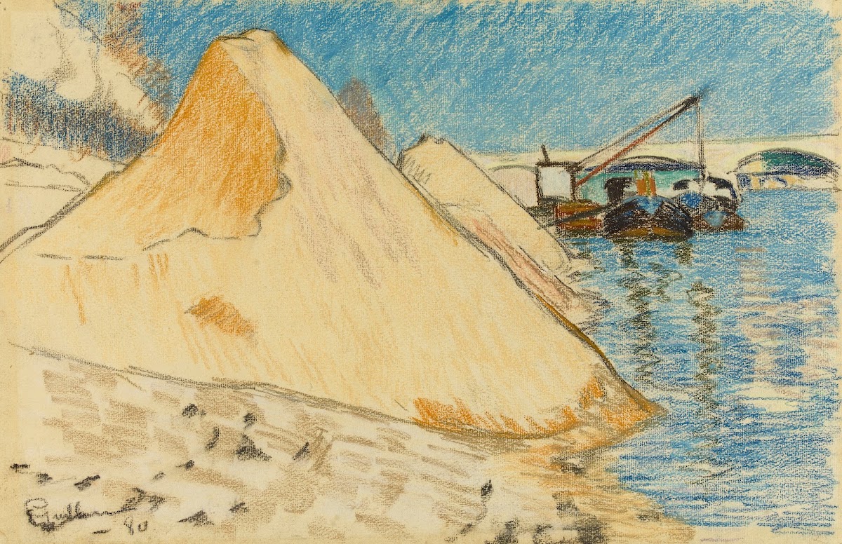 Tas de sable au bord de la Seine 1915 1945