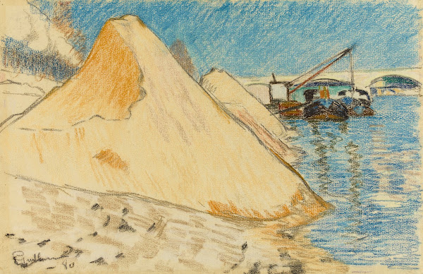 Tas de sable au bord de la Seine 1915 1945