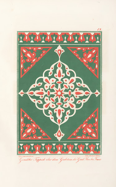 Genähter Teppich über dem Grabstein des Gaid Bee bei Kairo 1842