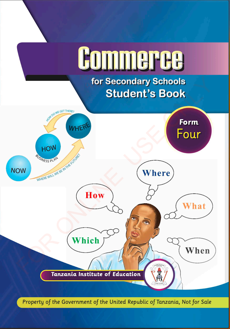 Form Four Commerce TIE Book New Syllabus for Tanzanian Ordinary Level Secondary Schools
