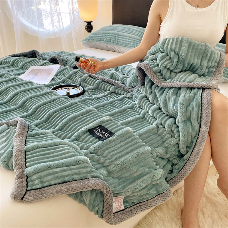 Fluffy rabbit fur imitation blanket, extra warm