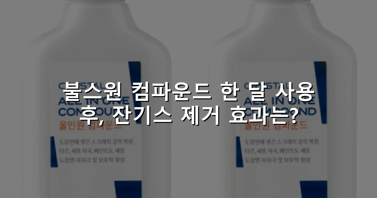 불스원 컴파운드 한 달 사용 후, 잔기스 제거 효과는?