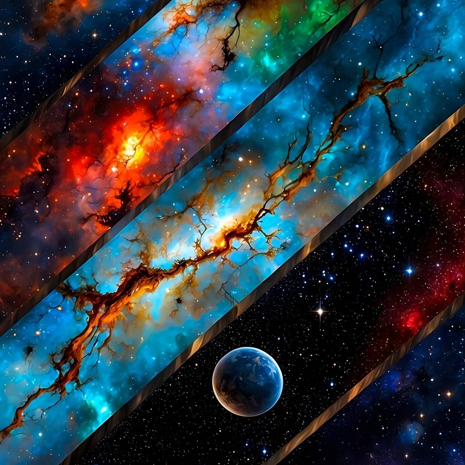 Download Segmented Cosmic Galaxy Wallpaper 2K iPhone