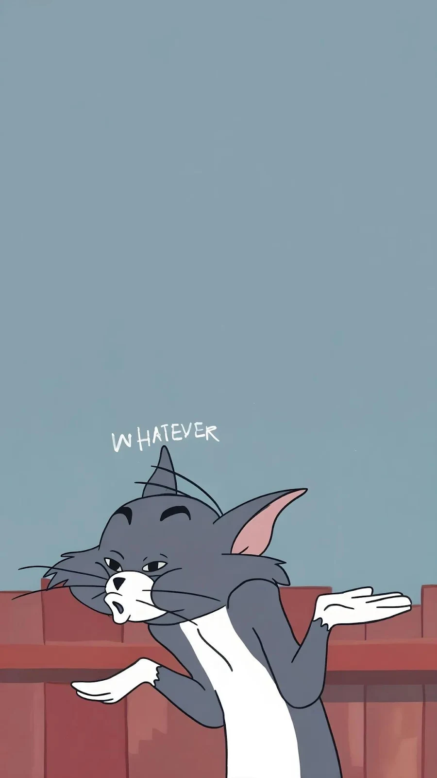 Tom The Cat Shrugging Whatever - Cartoon Illustration Full HD iPhone Wallpaper (1080x1920)