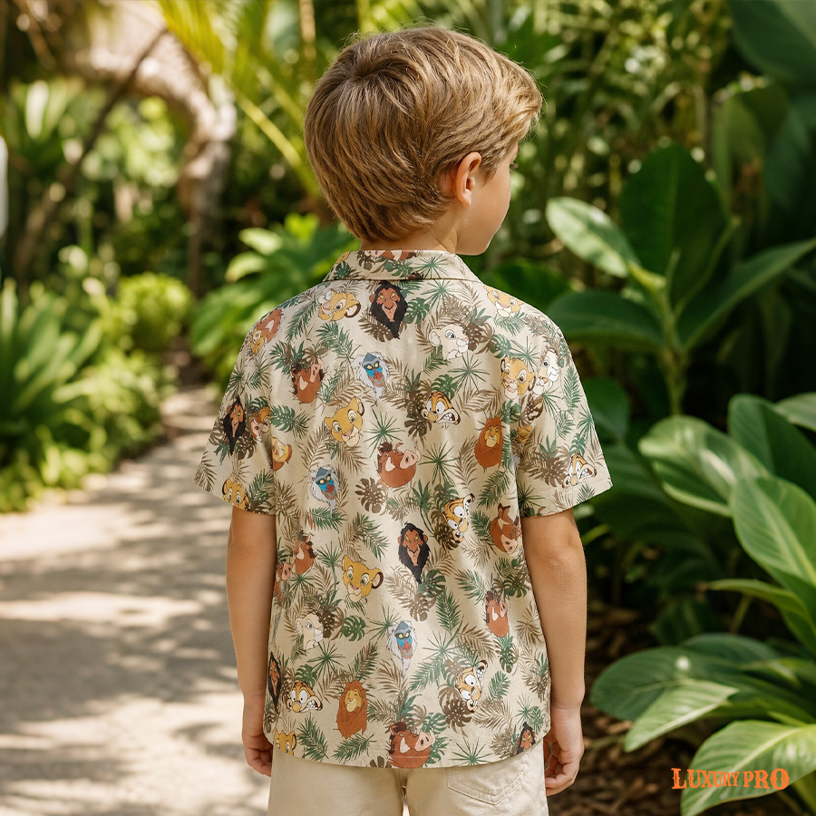 AOP SEC Children's Normal Collar Shirt with Adhesive Lining