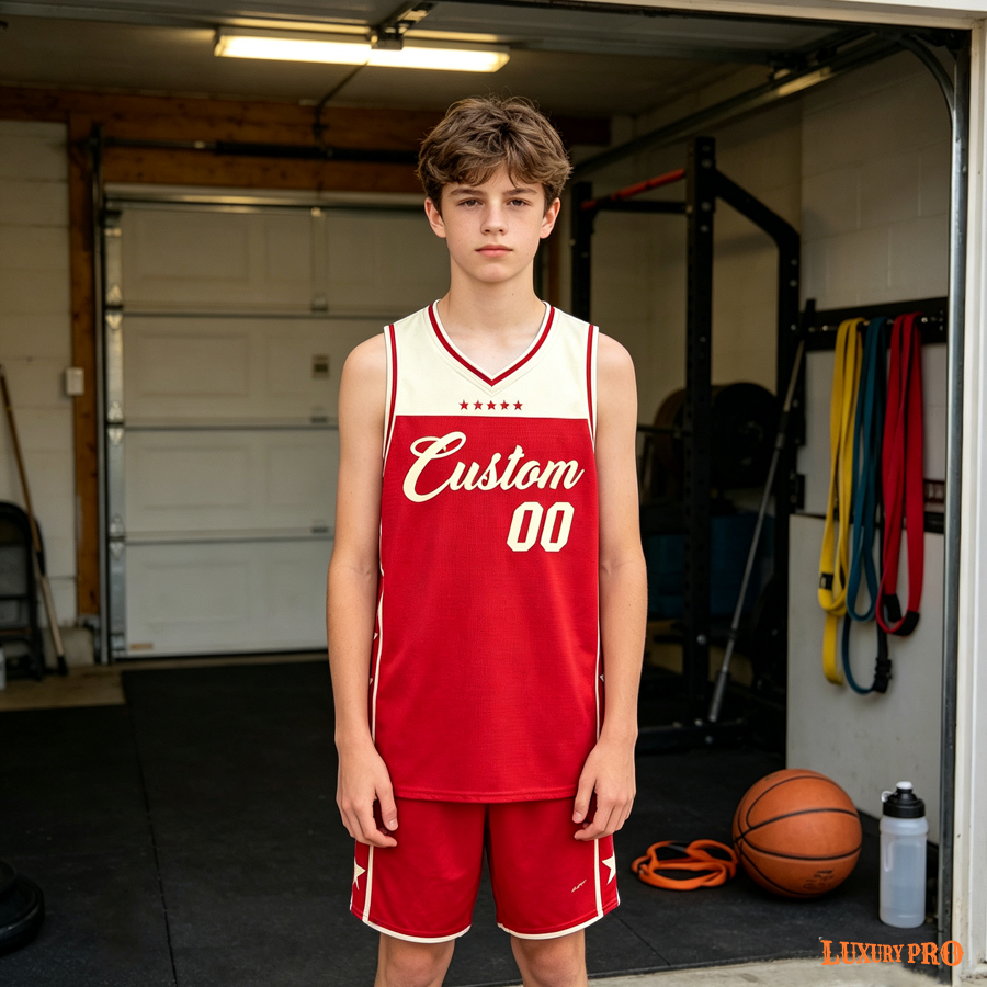 AOP HHQ Children's V Neck Basketball Uniform