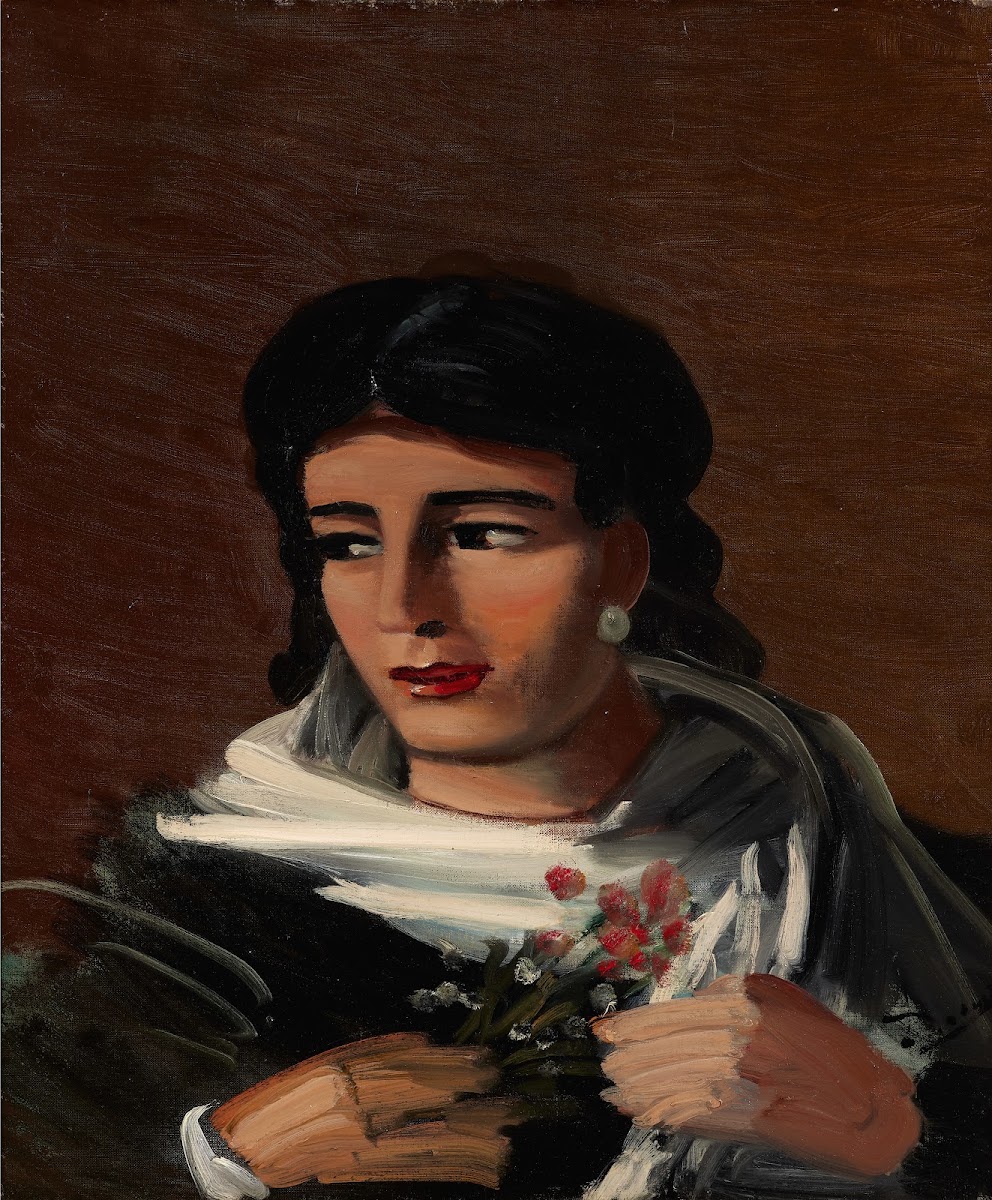 Portrait de femme au bouquet circa 1934 1939