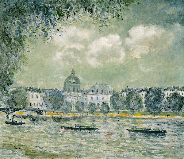 Landscape along the Seine with the Institut de France and the Pont des Arts c 18