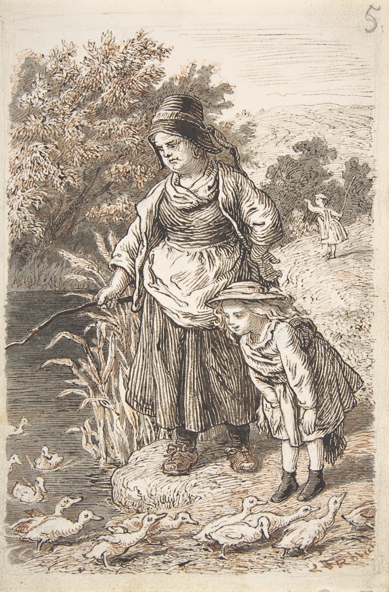 Woman And Child By A Duck Pond 18351903