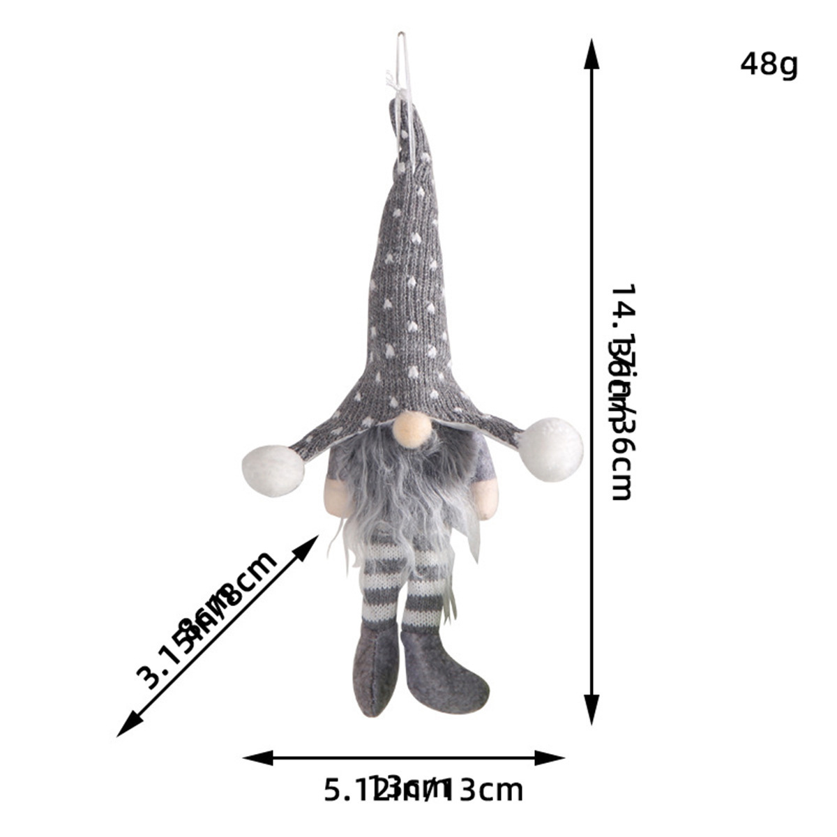 Glowing Christmas Gnome Figure with Sequins