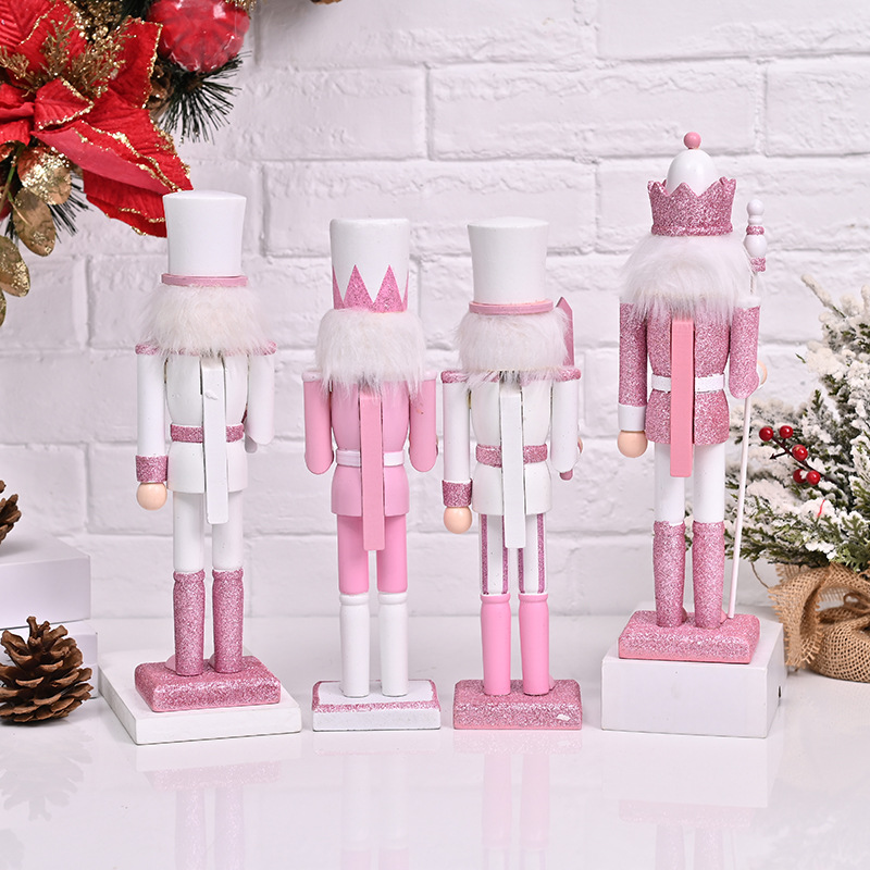 Decorative Nutcracker Wooden Figure, Pink