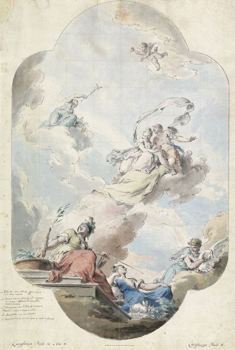 Design for a Ceiling Painting with a Nuptial Allegory c 1750   c 1775