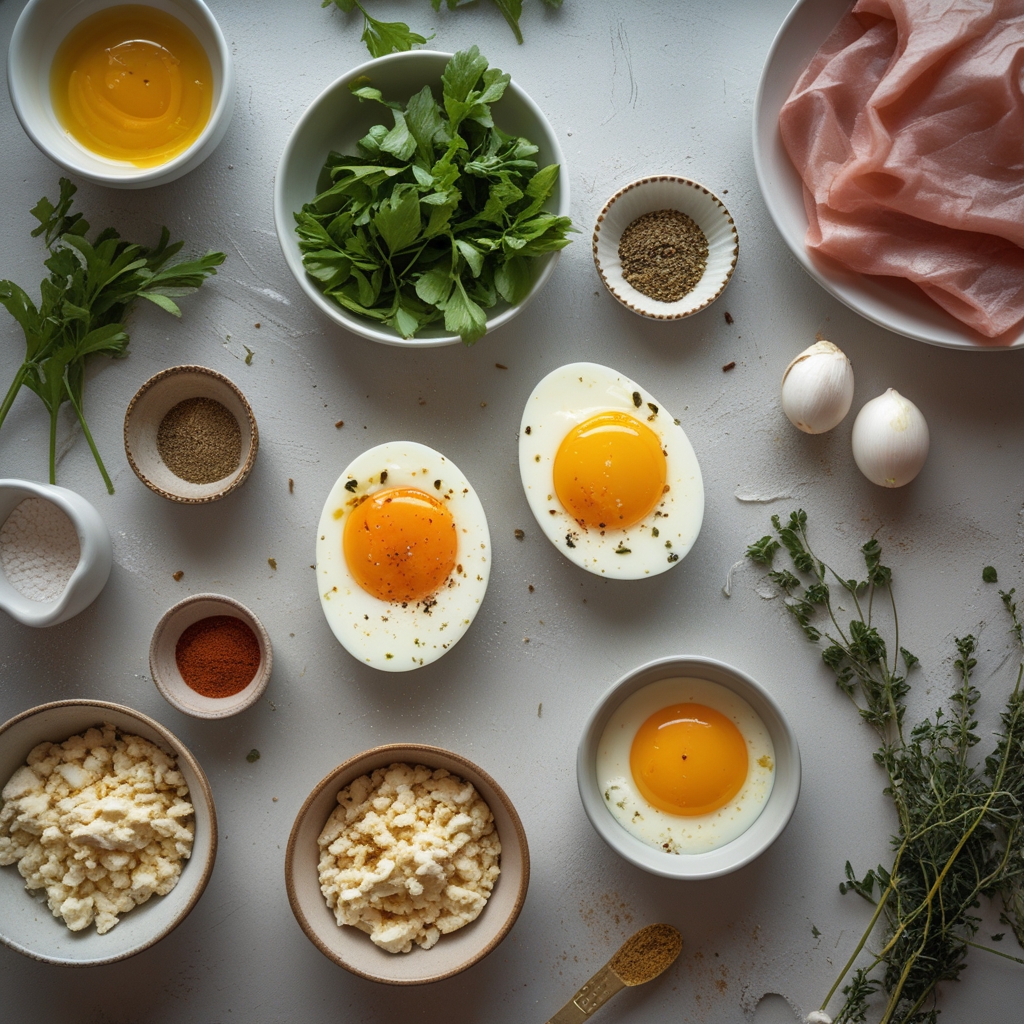 Ingredients for Baked Feta Eggs: Easy Homemade Breakfast for Busy Mornings