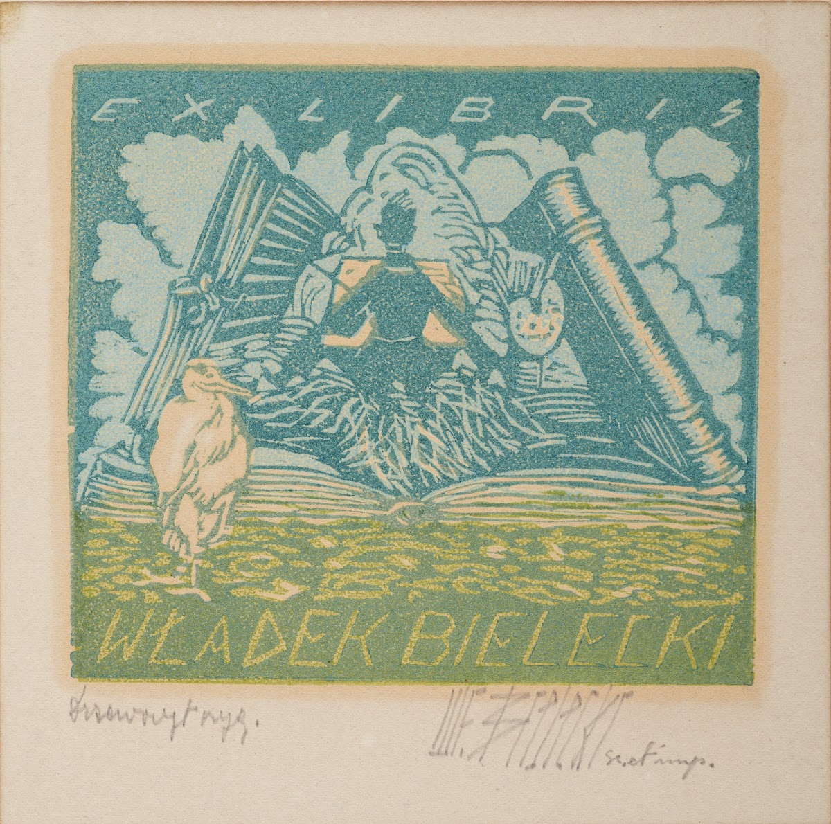 Bookplate of Wladyslaw Bielecki 1924