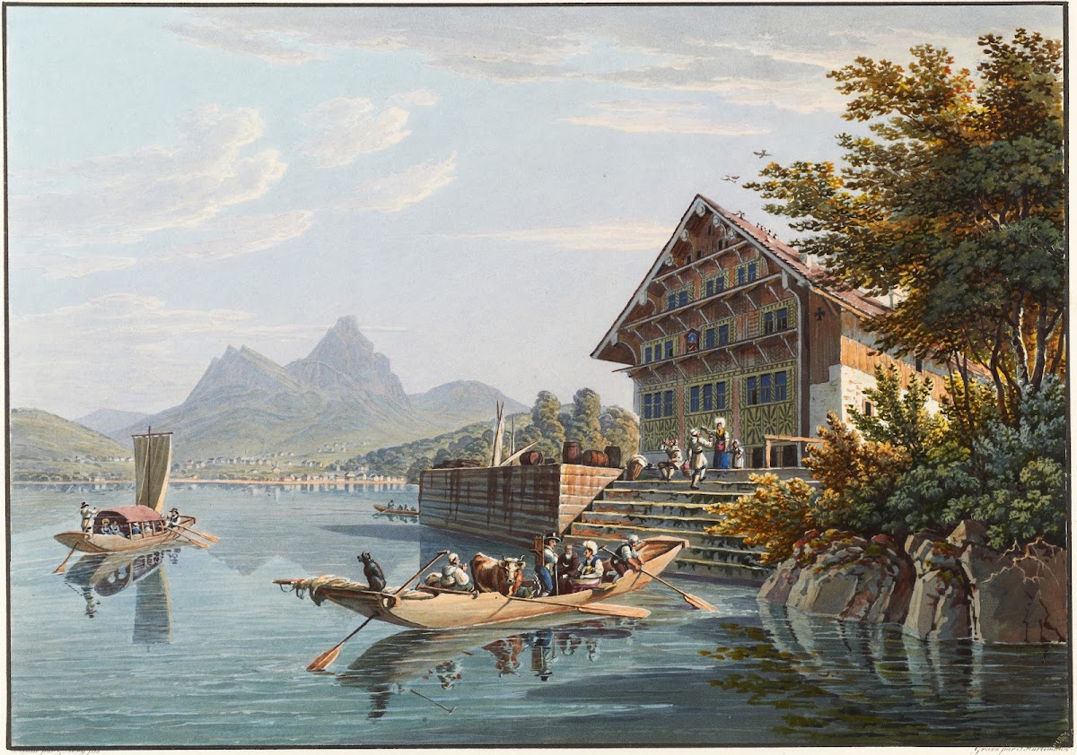 Auberge de Treib entre Bekenried et Brunnen sur le Lac des quatre Cantons 1915 1