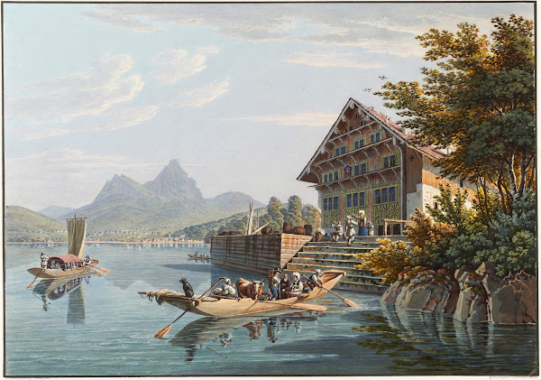 Auberge de Treib entre Bekenried et Brunnen sur le Lac des quatre Cantons 1915 1