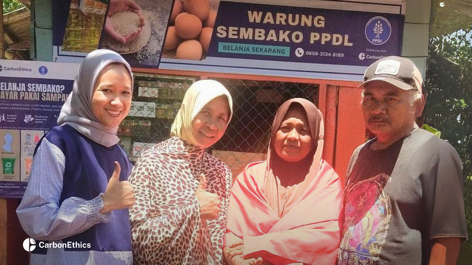 CarbonEthics team in frame with local communities.