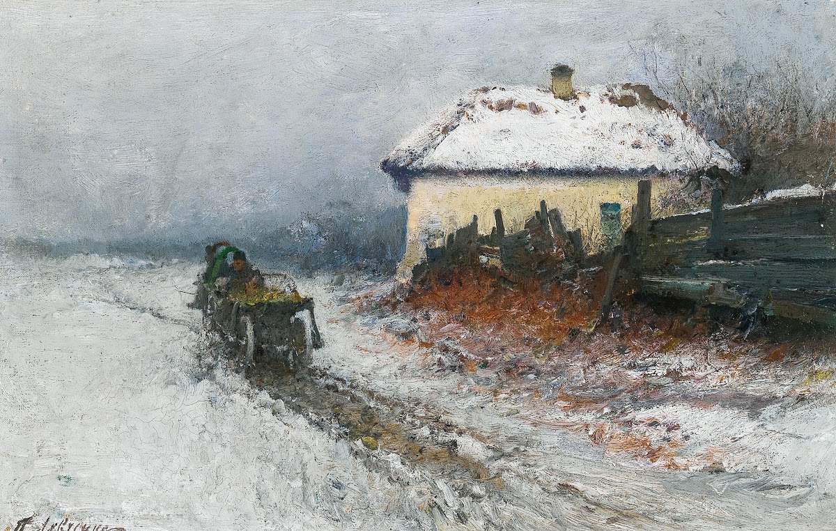 On the way home in a Winter Landscape
