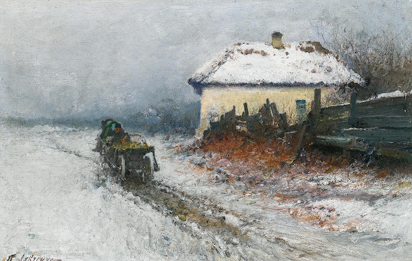 On the way home in a Winter Landscape