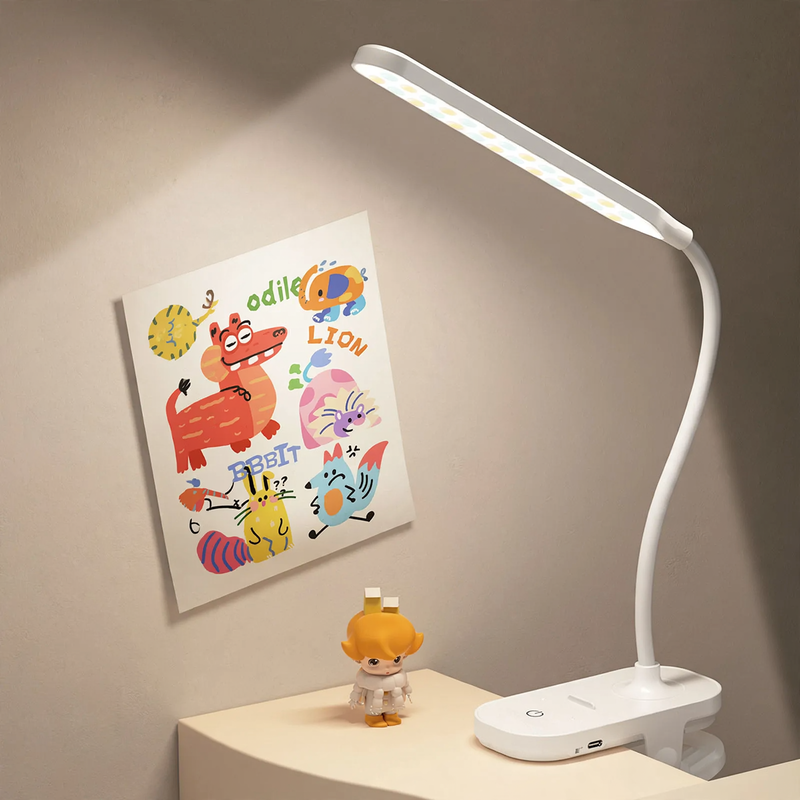 LED-Klemmlampe mit Uhr für Schreibtisch und Studium