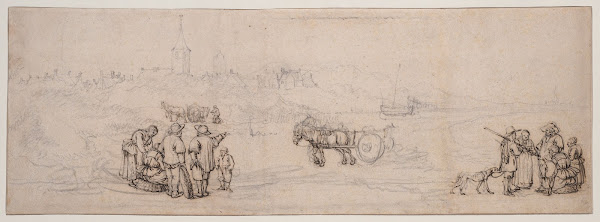 Dune Scene with Peasant Figures mid 1650s