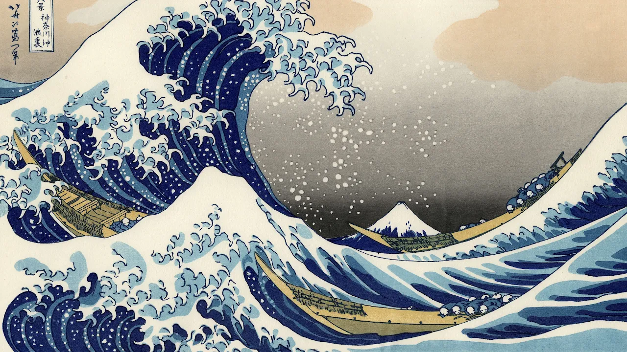 The Great Wave Of Kanagawa, Painting, Japanese, Waves, Classic Art 4K Desktop Wallpaper