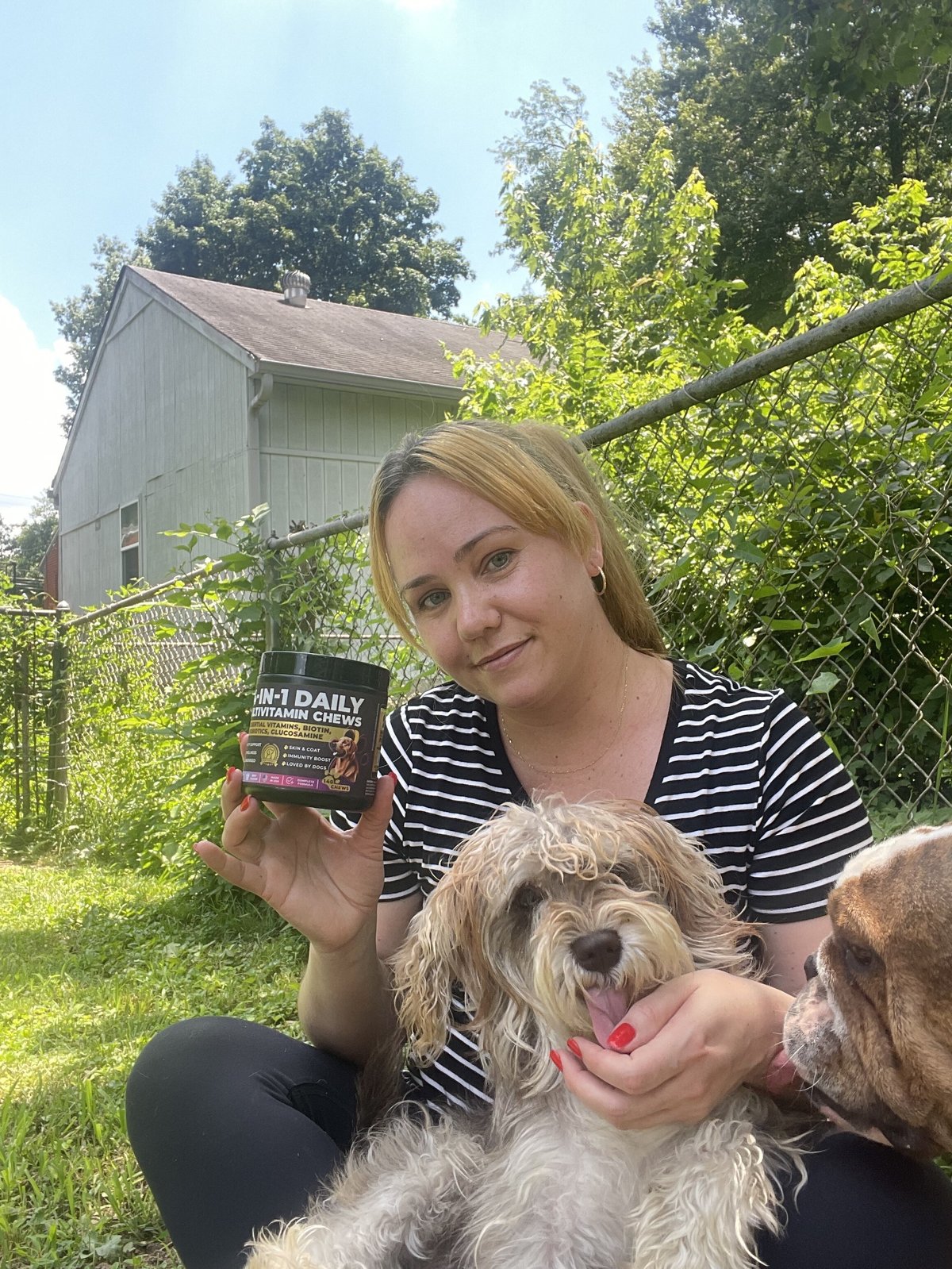 Multivitamin Pup Choice — influencer photo — theme: seasonal anxiety