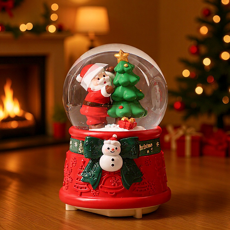 Weihnachts-Schneekugel mit Musik und Licht