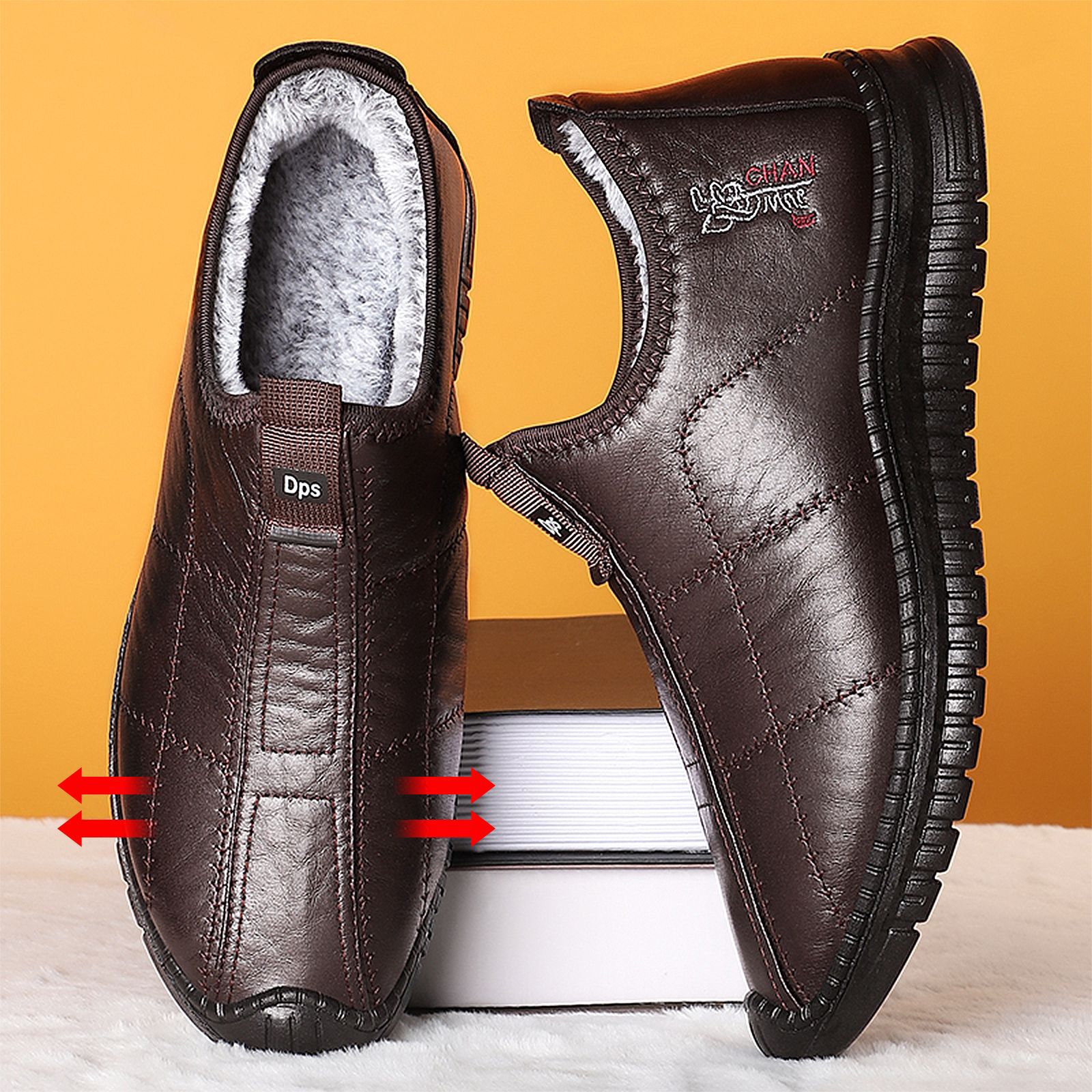 Gefütterte Herren-Lederstiefel, warm