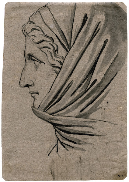 Womans head with a scarf