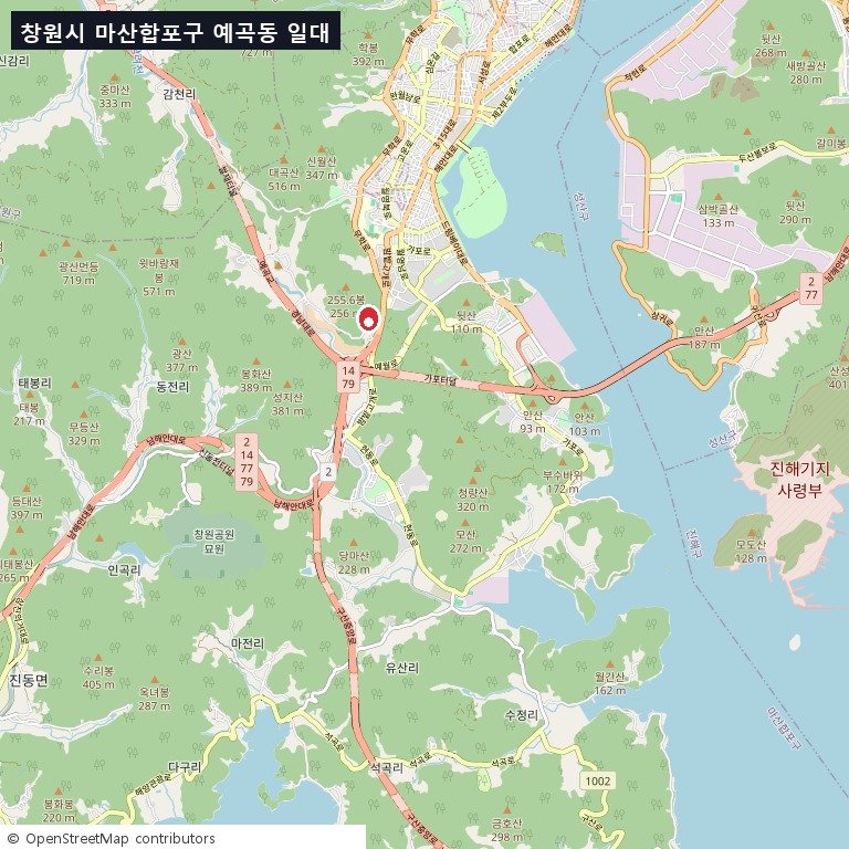 창원시 마산합포구 예곡동 위치(광역)