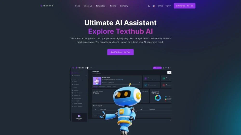 Captura de Texthub AI
