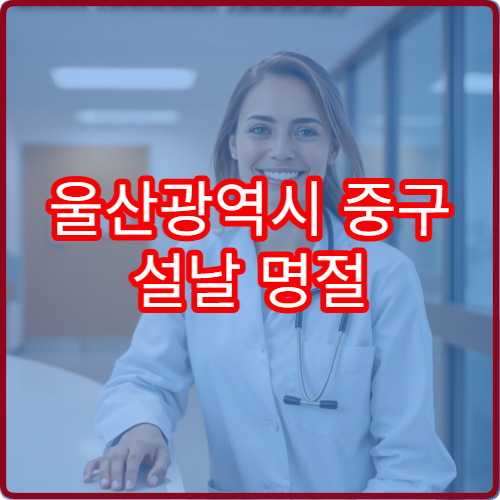울산광역시 중구 설날 명절 응급병원 24시간 진료 안내