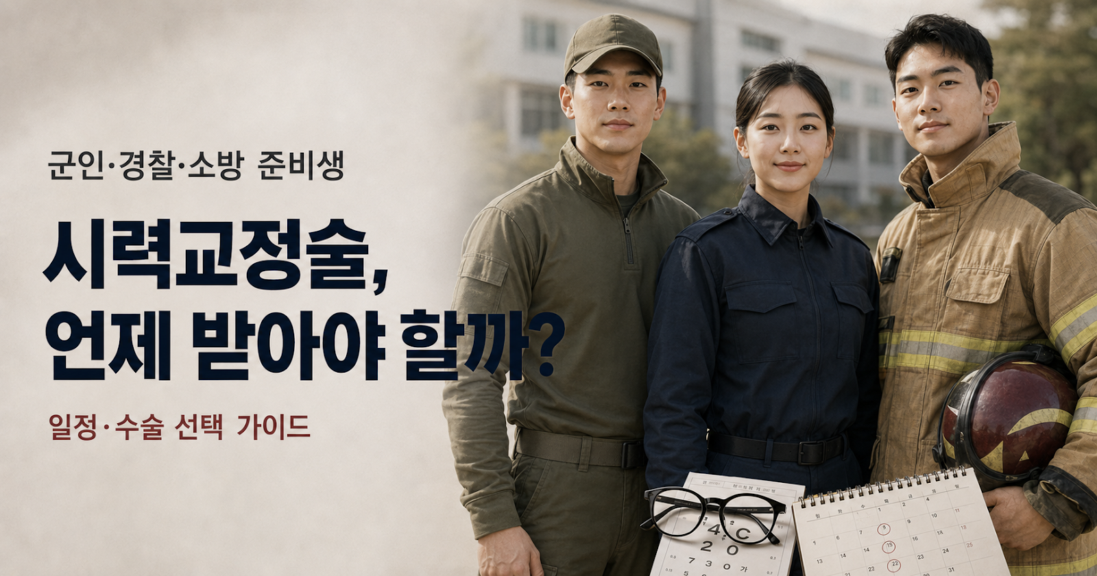 군인·경찰·소방 준비생의 시력교정 — 일정과 수술 선택