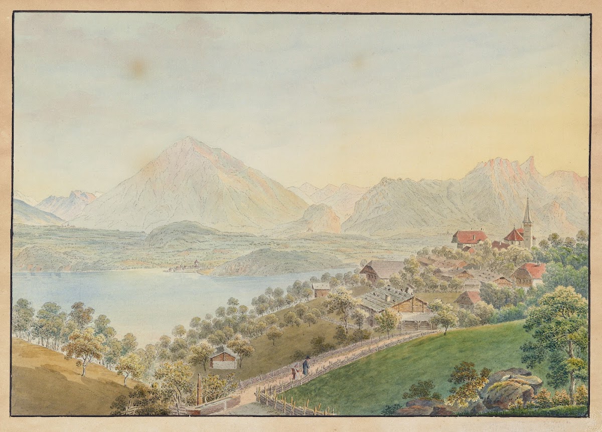 Ansicht Von Sigriswil Mit Niesen Und Thunersee
