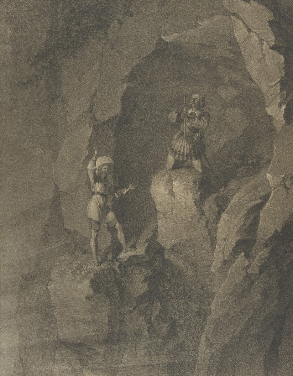 Soldiers in a Cave Receiving Blessings from Heaven 19th century