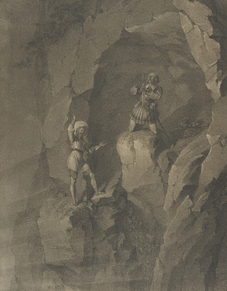 Soldiers in a Cave Receiving Blessings from Heaven 19th century