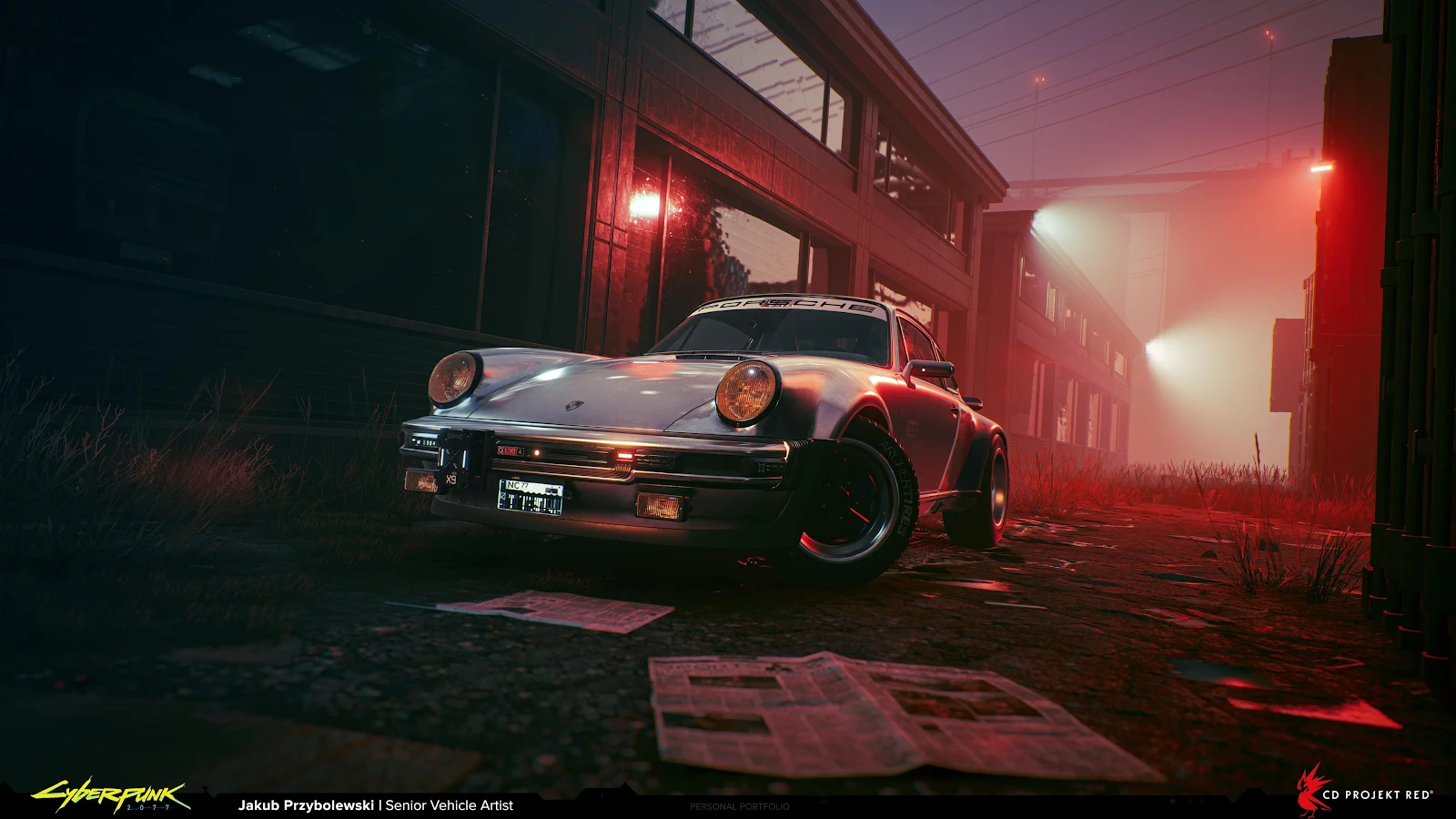 Johnny Silverhand's Porsche 911 - Digital Rendering 4K Wallpaper (3840x2160)